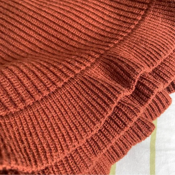 Wilfred/Aritzia Rust Ruffled Sweater - Picture 4 of 4